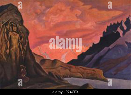 Il lavoro di Nicholas Roerich . prima di 1947 30 Maitreya-la-conquistatore.jpg!PinterestLarge Foto Stock