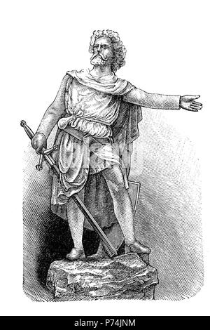 Sir William Wallace, morì il 23 agosto 1305, era un cavaliere scozzese che divenne uno dei principali leader durante le guerre di indipendenza scozzesi, digitale riproduzione migliorata da un originale stampa da l'anno 1881 Foto Stock