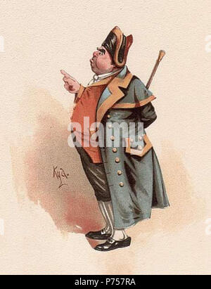 Inglese: Acquarello del signor Bumble da Oliver Twist . circa 1890 27 Clarke-bumble Foto Stock