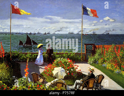 . Giardino a Sainte-Adresse . Français : Peinture: Terrasse à Sainte-Adresse. Inglese: Pittura: terrazza a Sainte-Adresse. . 1867 27 Claude Monet - 1867 - Giardino a Sainte-Adresse Foto Stock