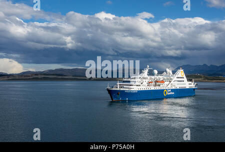 Quark Expeditions Ocean Diamond uscire Ushuaia 3 Marzo 2018 Foto Stock