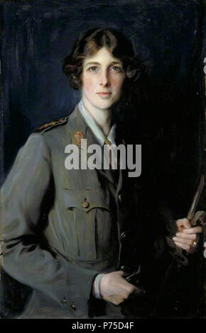 . La Marchesa di Londonderry, née l'onorevole Edith Chaplin . Inglese: Edith Vane-Tempest-Stewart (née Chaplin), marchesa di Londonderry (1878-1959) che indossa la divisa della donna esercito ausiliario Corps . 1920 35 Edith, marchesa di Londonderry 1920 Foto Stock