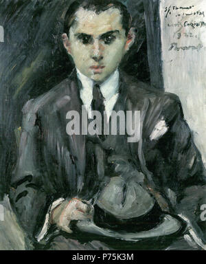 . Deutsch: Thomas mit Hut in der mano 1922 159 Lovis Corinth Thomas mit Hut in der mano 1922 Foto Stock