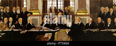 230 William Orpen - La firma della pace nella sala degli specchi di Versailles 1919, Ausschnitt Foto Stock