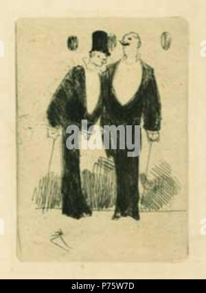 'Les Deux Gommeux' ('i due Dandies'). Attacco da parte dell'artista francese Jean-Louis Forain (1852-1931) . 1876 147 Jean-Louis Forain - Les deux gommeux Foto Stock