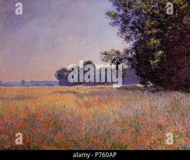 Inglese: "OAT e campo di papavero, Giverny", olio su tela, dall'artista francese Claude Oscar Monet. Collezione privata. Fotografia cortesia dell'Ateneo. . 1890 172 Oat e campo di papavero Giverny Foto Stock