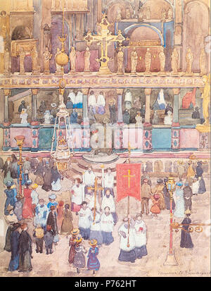 . Processione di Pasqua San Marco 1898 189 Prendergast Maurice processione di Pasqua San Marco-s 1898 Foto Stock