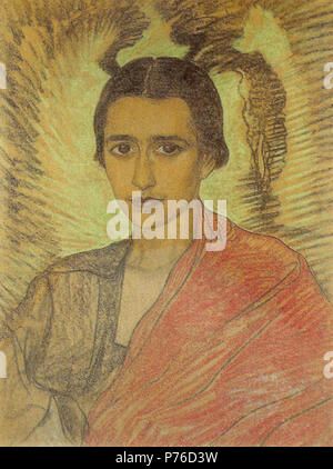 Polski: "Portret Ireny Krzywickiej', pastello na papierze, 63 x 47 cm, il Muzeum Pomorza rodkowego, Supsk . Novembre 1928 4 Witkacy-Portret Ireny Krzywickiej 3 Foto Stock