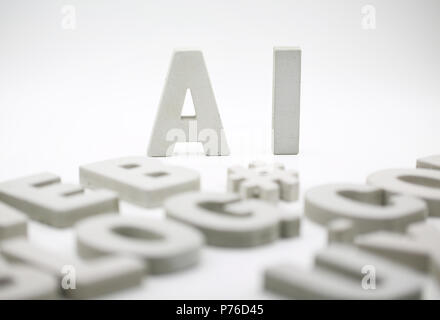 Blocco AI parola Foto Stock