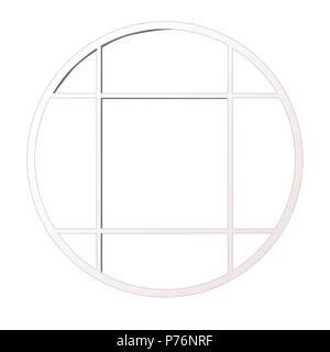 Finestra rotonda isolati su sfondo bianco. Vector cartoon close-up illustrazione. Illustrazione Vettoriale