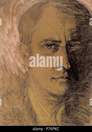 Polski: 'Dr. Jeckyll (autoportret)', pastello na papierze, 64,5 x 48 cm, il Muzeum Narodowe, Warszawa . 1938 3 Witkacy-Dr. Jeckyll (autoportret) Foto Stock