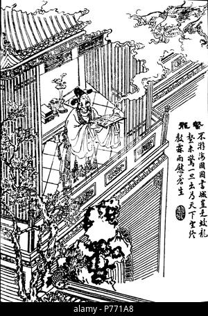 Inglese: una illustrazione di una scena dalla storia breve 'drago' dormienti raccolti in Strane storie da un studio cinese (Liaozhai Zhiyi). 1886 1 Drago Addormentato Foto Stock