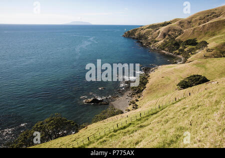 Costa panoramica vicino a Colville sulla penisola di Coromandel, Nuova Zelanda Foto Stock