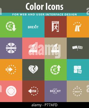 Brexit, icon set per il web Illustrazione Vettoriale