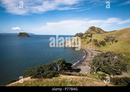 Costa panoramica vicino a Colville sulla penisola di Coromandel, Nuova Zelanda Foto Stock