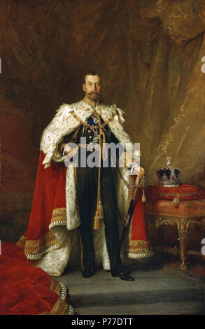 . Inglese: Re Giorgio V (1865-1936) . Inglese: Incoronazione ritratto di George V . circa 1911 41 Re Giorgio V 1911 Foto Stock