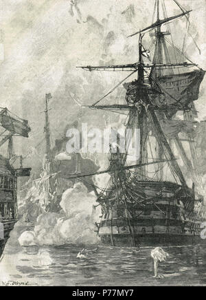 L'attacco russo sul Sinop Harbour, Turchia, 30 novembre 1853. La battaglia di Sinop, o la Battaglia di Sinope. Un russo vittoria navale oltre l'Impero Ottomano durante la Guerra di Crimea che è stato un fattore che ha contribuito a portare la Francia e la Gran Bretagna in conflitto. Foto Stock