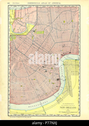 1912-1913 Vintage New Orleans mappa Foto Stock