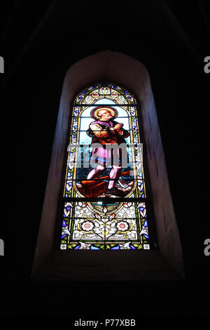 La chiesa di San Pietro a Laruns (Francia). Foto Stock