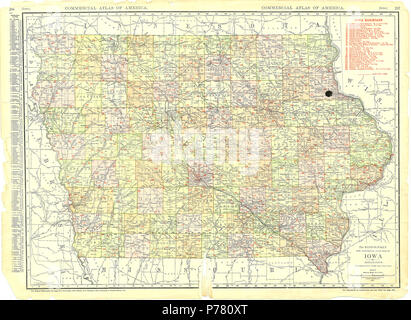 1913 Iowa mappa Foto Stock