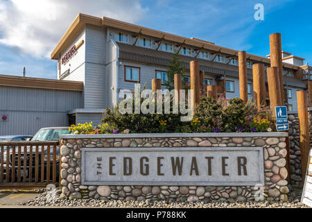 Il leggendario Edgewater Inn a Seattle , un iconico hotel sul mare a Seattle, WA, Stati Uniti Foto Stock