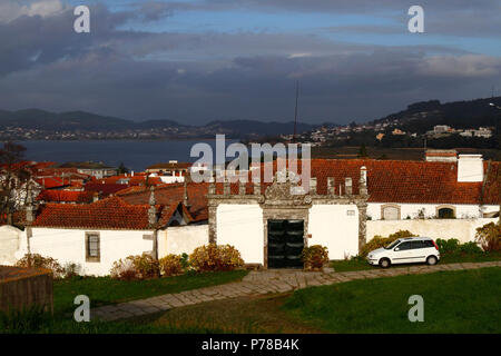 Casa de Leiras, Rio Minho in background, Caminha, Provincia del Minho, Portogallo settentrionale Foto Stock