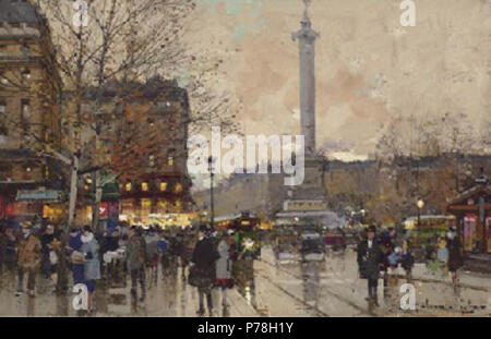 11 Eugène Galien-Laloue Place de la Bastille Foto Stock