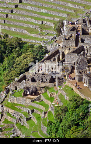 All'interno di Machu Picchu antica città Inca, Perù Foto Stock