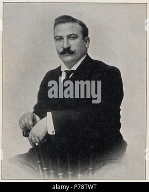 Alejandro Lerroux García (1864-1949), poítico y republicano diputado por Barcellona. Grabado de 1905. Foto Stock