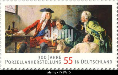 Inglese: timbro da parte di Deutsche Post AG dal 2010, trecentesimo anniversario della produzione di porcellana in Germania Deutsch: Briefmarke der Deutschen Post AG aus dem Jahre 2010, 300 Jahre Porzellanherstellung in Deutschland . 1 Luglio 2010 17 DPAG 2010 32 Porzellanherstellung in Deutschland Foto Stock