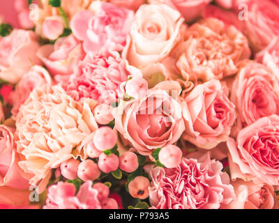 Close up rosa bouquet, spazio di copia Foto Stock