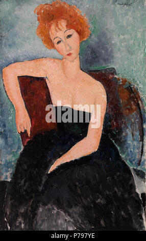 . Redheaded Girl in abito da sera (jeune fille rousse en robe de soir) 1918 8 Amedeo Modigliani - Redheaded Girl in abito da sera (jeune fille rousse en robe de soir) - BF206 - Barnes Foundation Foto Stock