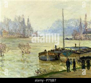 Il lavoro di Maxime Maufra . prima di 1918 55 Maufra - flood-Joinville-le-pont-1910 Foto Stock