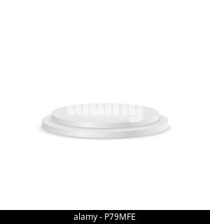 Podio rotondo, piedistallo o piattaforma isolata Illustrazione Vettoriale