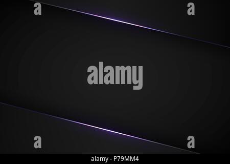 Nero moderno vettore sfondo. Abstract tech design Illustrazione Vettoriale