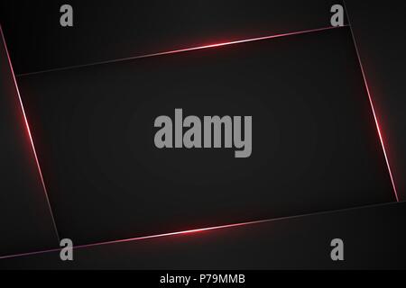 Nero moderno vettore sfondo. Abstract tech design Illustrazione Vettoriale