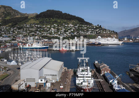 Porto di Lyttelton a Christchurch, Nuova Zelanda Foto Stock