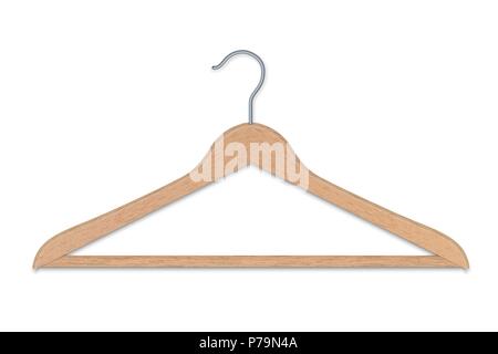 Realistico Gruccia in legno isolato Illustrazione Vettoriale