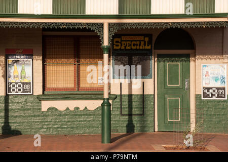 Australian Gold mining town hotel architettura, Leonora Australia Occidentale Foto Stock