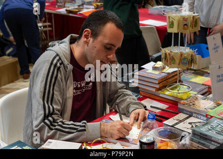 Italiano famoso fumettista, Michele Rech, noto come zero di calcare, Roma, Italia Foto Stock