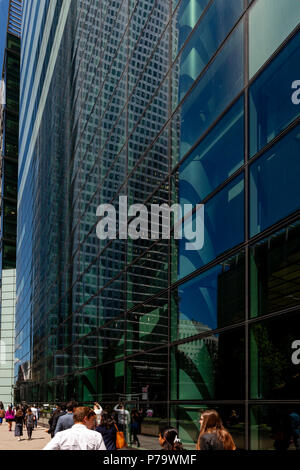 Canada Square, Canary Wharf, London, Regno Unito Foto Stock