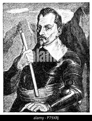 Wallenstein, effettivamente Albrecht Wenzel Eusebius von Waldstein (1583-1634), Bohemian generale e uomo politico, van Dyck 1881 Foto Stock