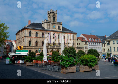 Il Rathaus Am Marktplatz, Weimar, Thueringen, Deutschland, Europa Foto Stock