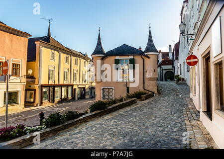 Street in Melk città in Austria Foto Stock