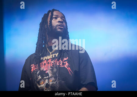 Roskilde, Danimarca. 4 Luglio, 2018. Il rapper americano e paroliere PartyNextDoor esegue un concerto dal vivo durante il danese music festival Roskilde Festival 2018. (Photo credit: Gonzales foto - Thomas RASMUSSEN). Credito: Gonzales foto/Alamy Live News Foto Stock