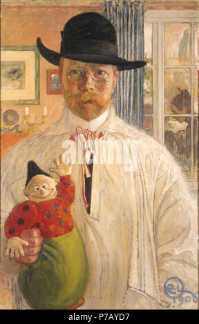 53 Carl Larsson - Ritratto Di Auto Foto Stock