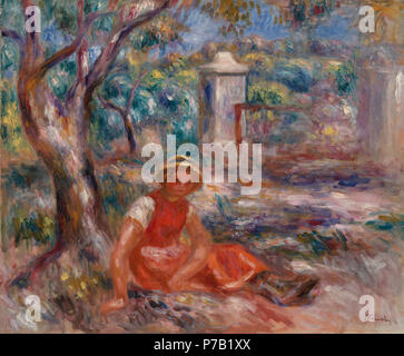 . Ragazza ai piedi di un albero (Fillette au pied d'onu arbre) N/A 63 Pierre-Auguste Renoir - ragazza ai piedi di un albero (Fillette au pied d'onu arbre) - BF255 - Barnes Foundation Foto Stock