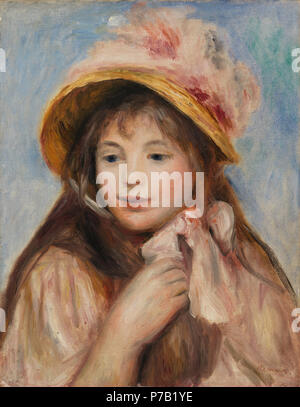 . Ragazza con Rosa cofano (jeune fille au chapeau rose) 1894 63 Pierre-Auguste Renoir - Ragazza con Rosa cofano (jeune fille au chapeau rose) - BF118 - Barnes Foundation Foto Stock