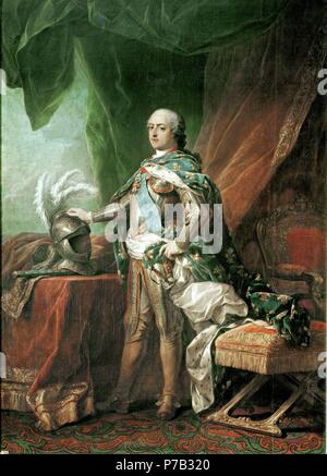 Il Re Luigi XV di Francia e di Navarra 1710-74 da Charles Van Loo (1705-65) dipinta c.1748. Museo: Musée de Versailles. Foto Stock