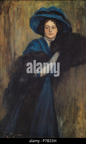 . Retrato de dama en azul tra circa 1897 e circa 1905 66 Raimundo de Madrazo - Ritratto di una dama in blu - Foto Stock